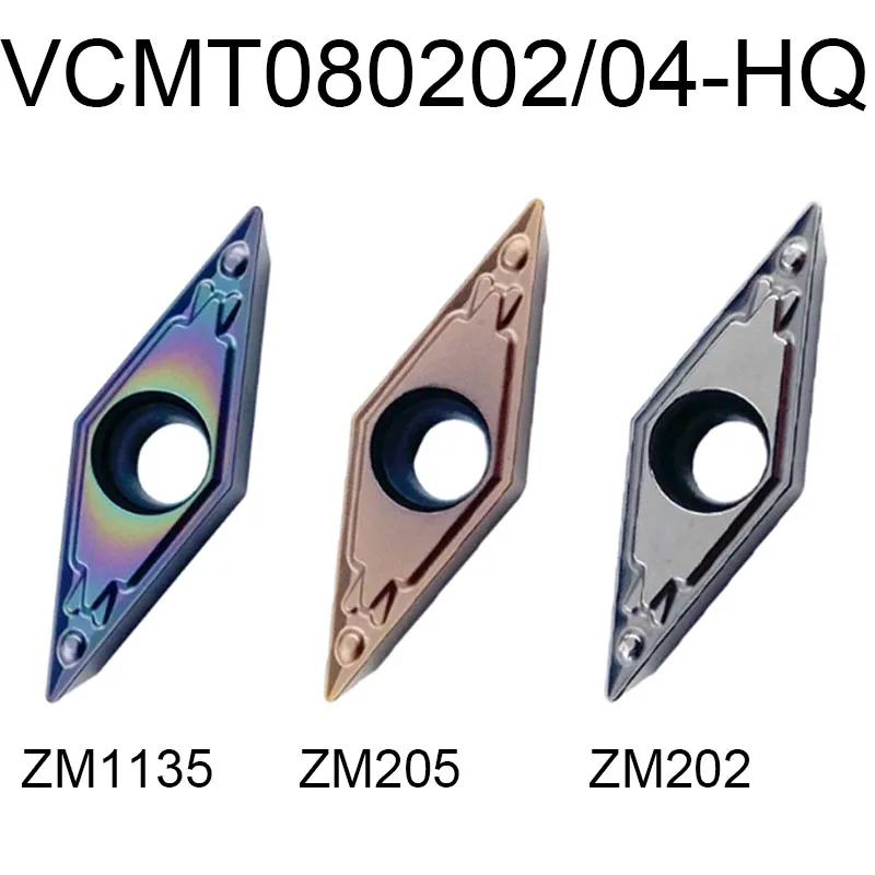 10 قطعة 35 درجة الماس إدراج VCMT080202-HQ VCMT080204-HQ فهرسة CNC كربيد تحول إدراج للصلب الفولاذ المقاوم للصدأ #1