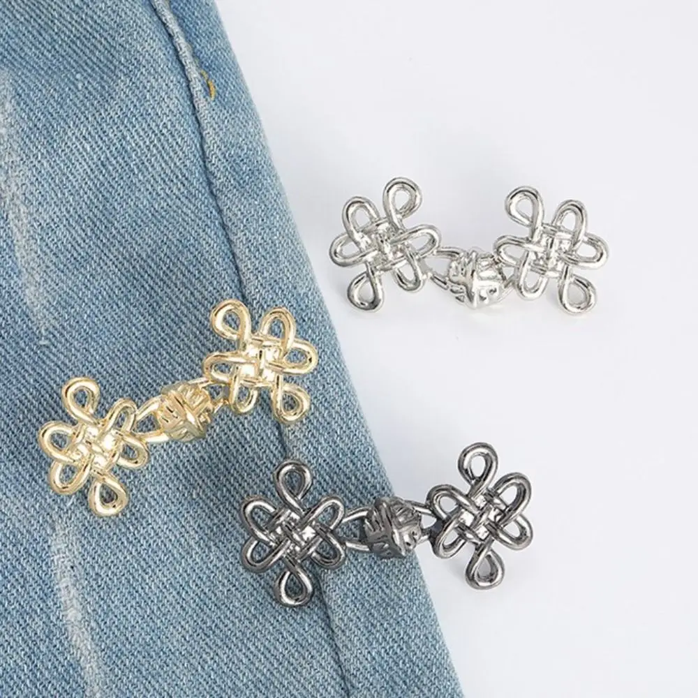 Chinese Knotting Chinese Knot Button Tightener Button Clasps Waist Buckle Jean Fit Tighten Buckles Gold Waist Clip