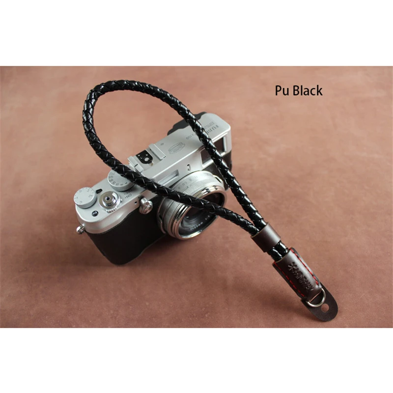 Câmera slr faixa de pulso correia alça de pulso da lona do plutônio para sony fuji leica nikon canon dslr câmeras