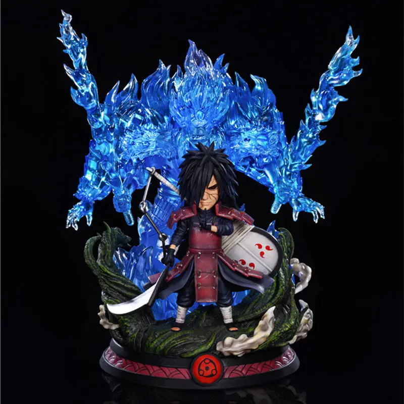 Naruto Itachi Uchiha Figure LED Special Effect PVC Anime Action Figure Madara  Collection Statue Toys Gifts 16CM