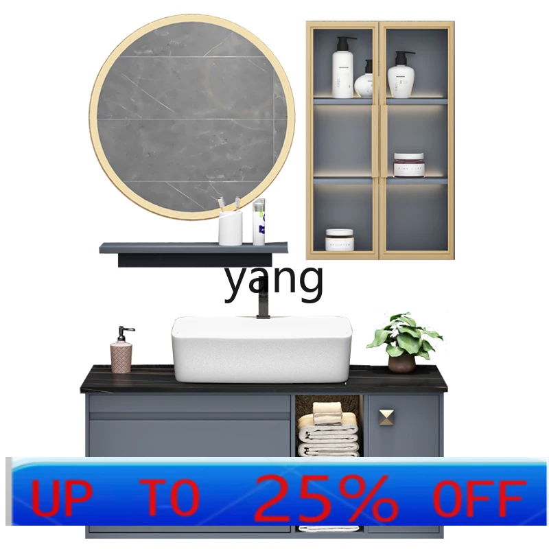 

LTT modern simple rock slab integrated small apartment solid wood face wash basin wash table