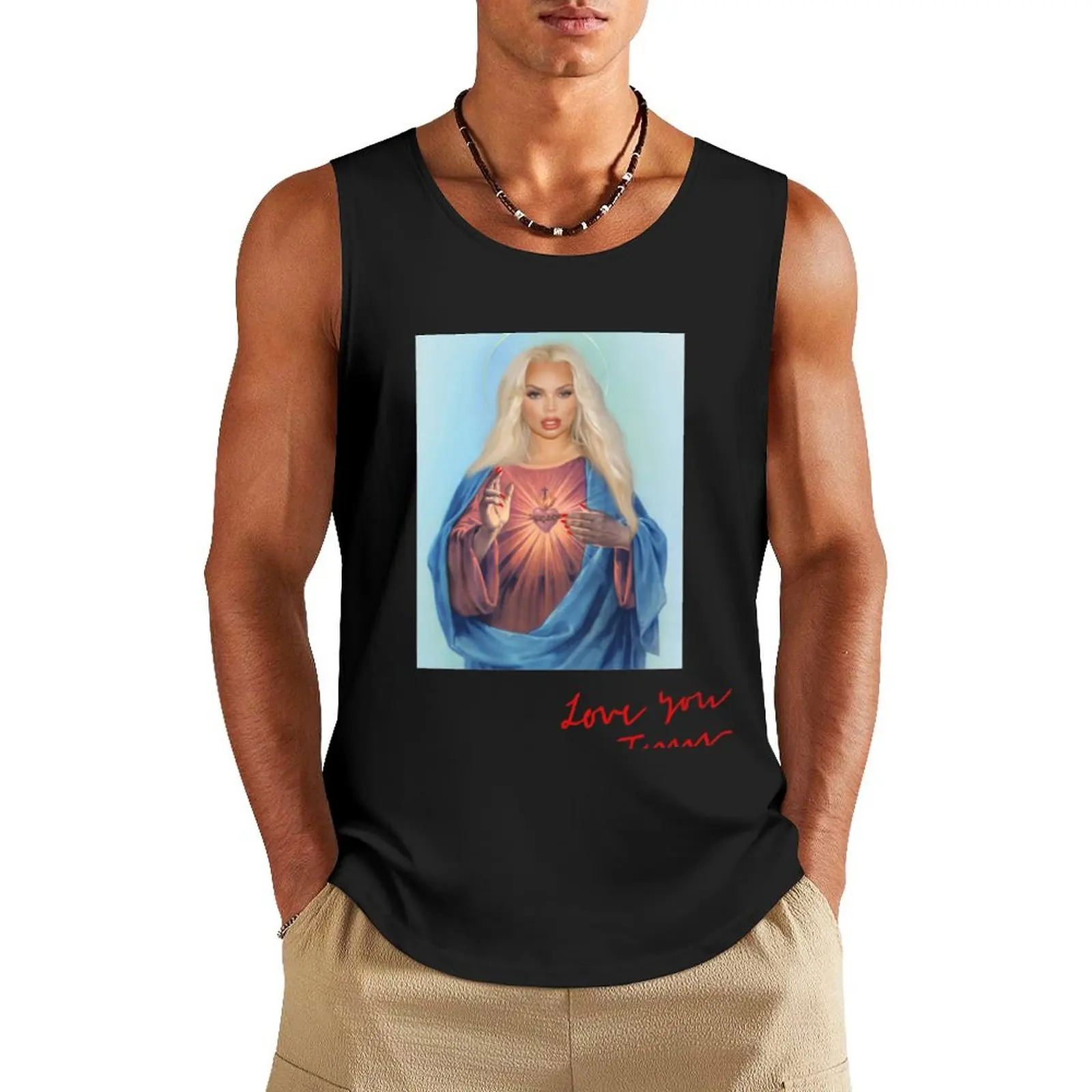 

Trisha Paytas Jesus Tank Top sports clothes for men Men's sleeveless t-shirt