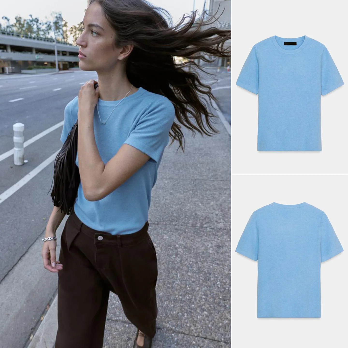 

Новая весенняя женская облегающая трикотажная кофта с круглым вырезом и коротким рукавом, мягкая на ощупь, повседневная, из полиэфирного волокна, пуловер, трикотажная одежда