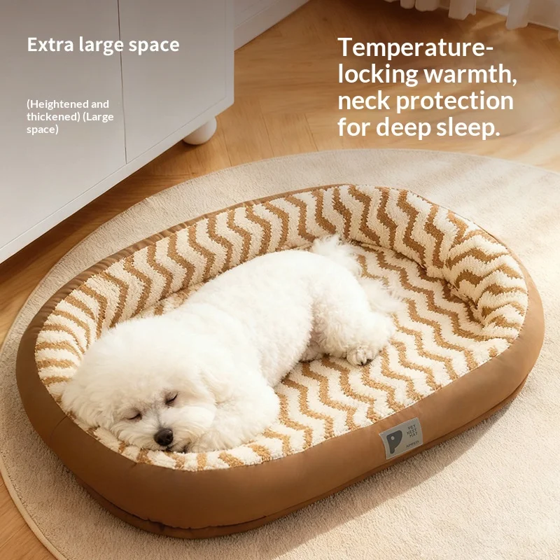 Cama cálida de invierno con almohadilla extraíble para perros y gatos