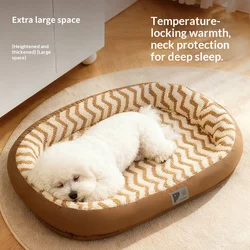 Cama cálida de invierno con almohadilla extraíble para perros y gatos
