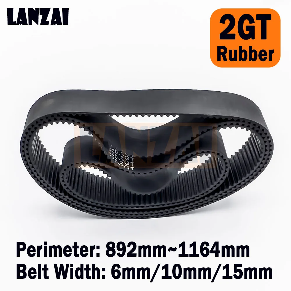 LANZAI Rubber 2GT Closed Loop Timing Belt C=892 900 906 910 930 950 960 976 1000mm W=6/10/15mm 3D Printer 1040 1060 1068 1090