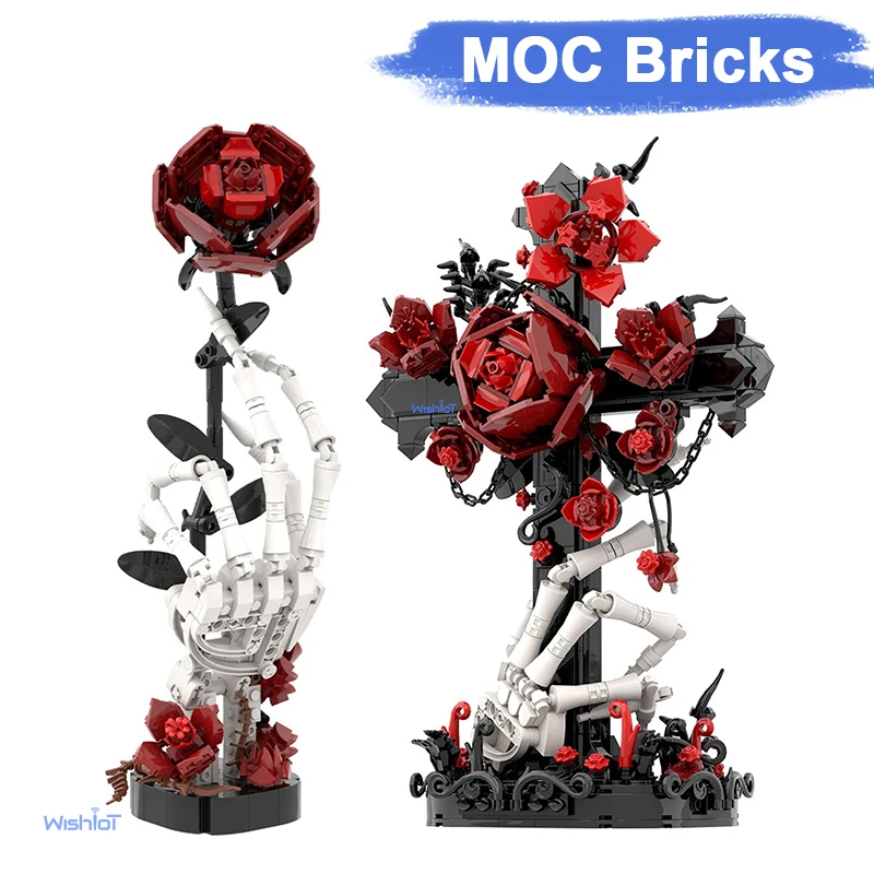 

MOC Creative Rose Flower Model Building Blocks Kit Assembled Toys for Kids Creativity Birthday Gifts