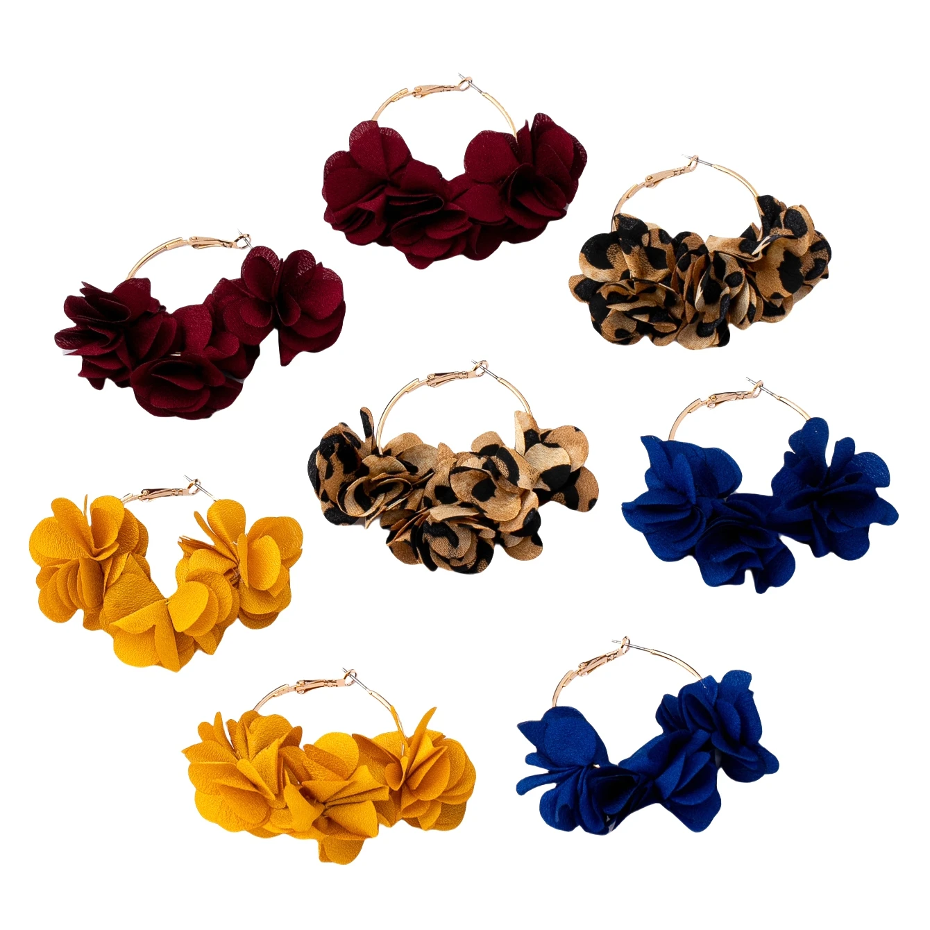 Black Friday: a Pair of Fashionable Hoop Earrings for Women, Elegant Floral Fabric Earrings, Suitable for Women's Daily Wear, Parties, and Holiday Gifts