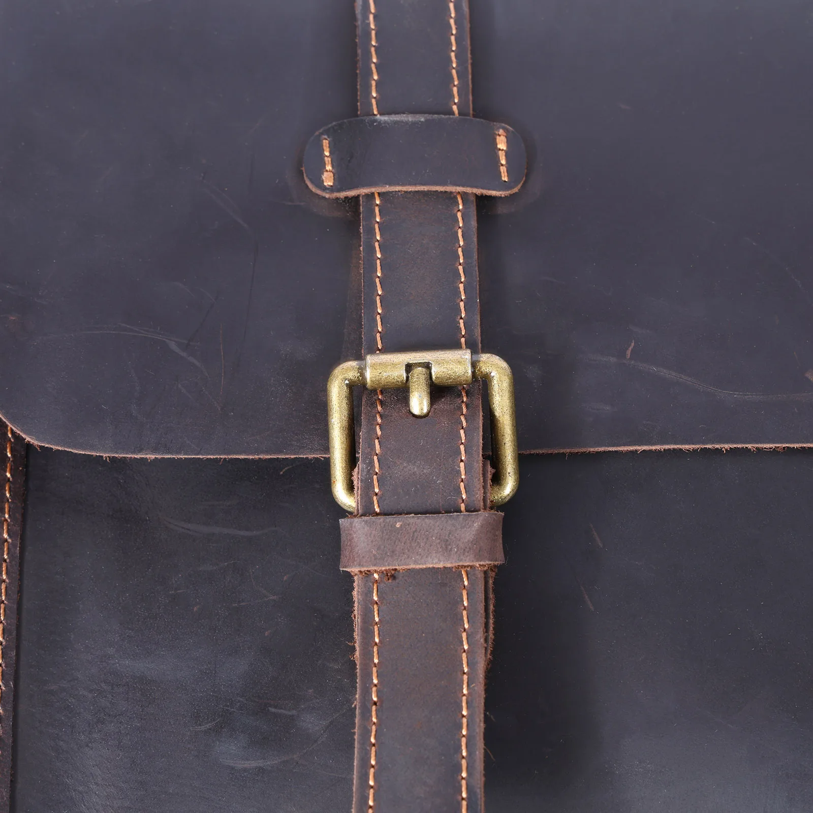 Vintage handgefertigte Aktentasche aus Crazy-Horse-Leder für Herren, echte Leder-Umhängetasche, Dual-Use-Laptop-Rucksack – Detail 20