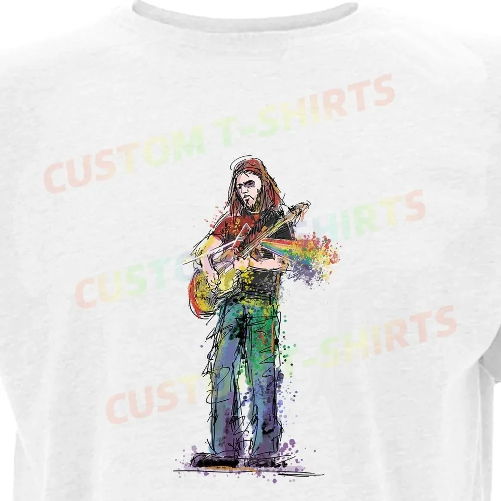 

222 65_David_Gilmour_–_Pink_Floyd_–_Colour Fans' comic-style hand-drawn pattern T-shirts for both men and women in summer
