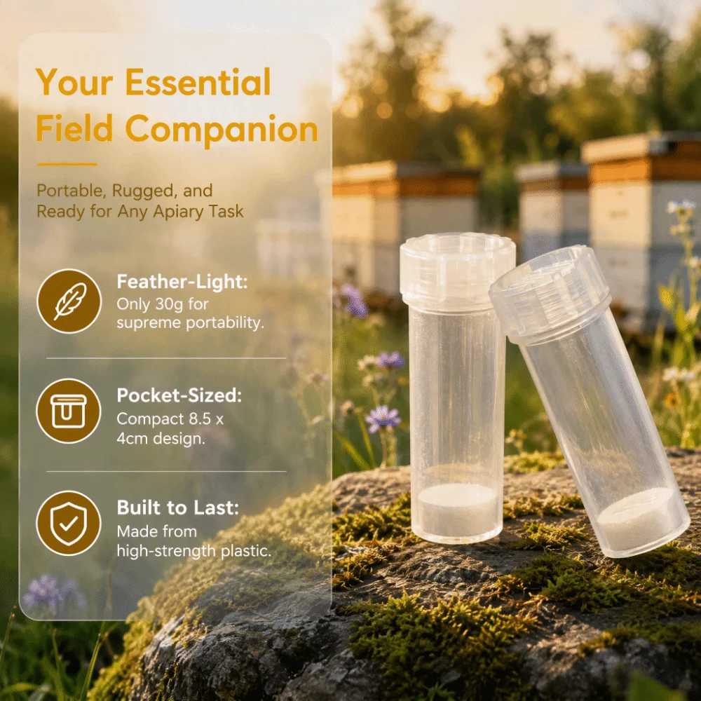 Plastic Queen Bee Marking Cage Transparent Lightweight Beekeeping Marking Bottle Foam Cushion Beekeeping Tool Equipment