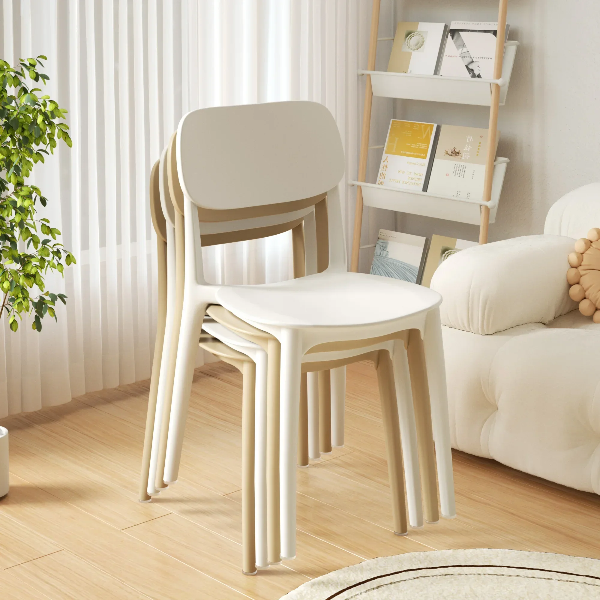 Chaises de salle à manger en plastique, commode extérieure, cuisine, balcon moderne, meubles de maison, salon, 73