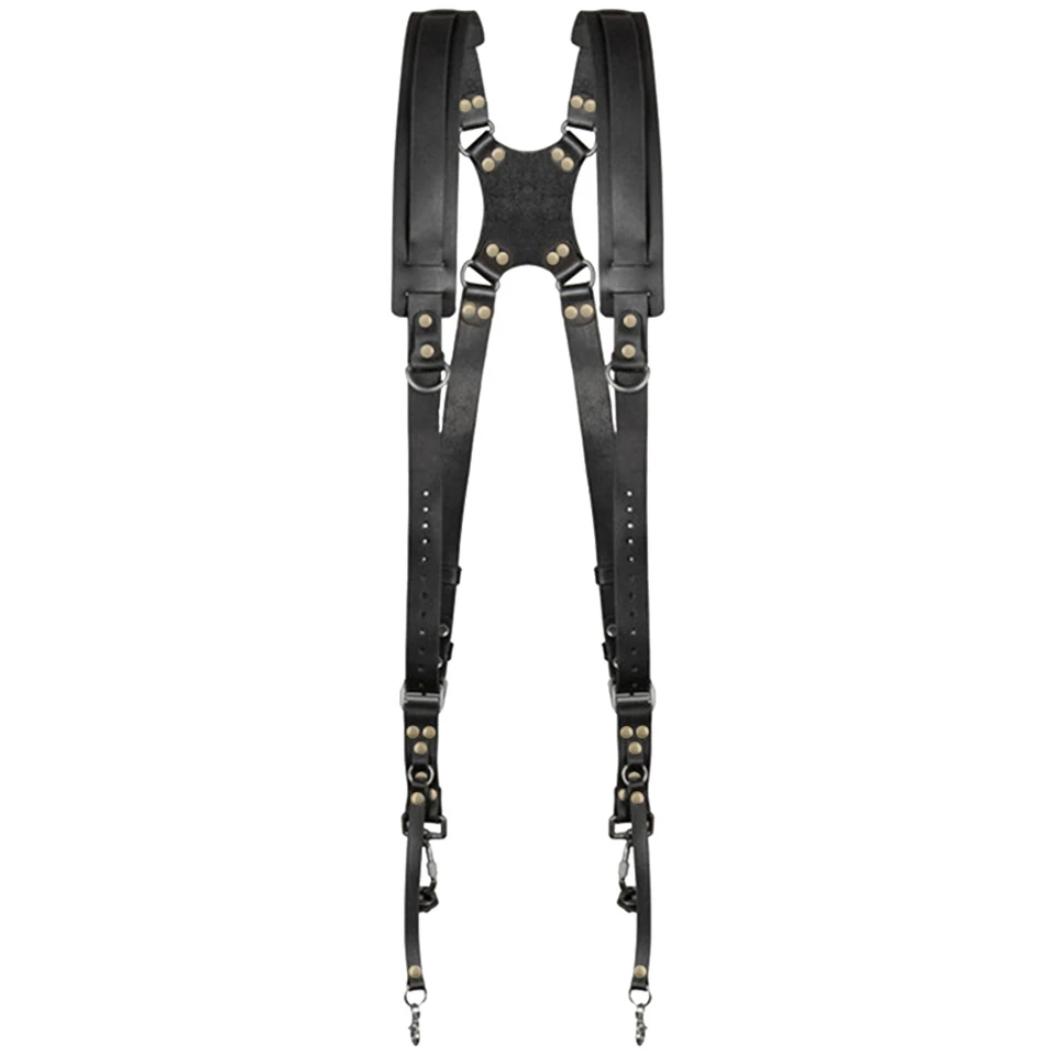 Correa Doble De Cuero Genuino Para Cámara Ausla, Para Hombro, Con Anilla De Seguridad Y Hombrera Acolchada, Ajustable, Compatible Con Trípode 1/4" (color Marrón)