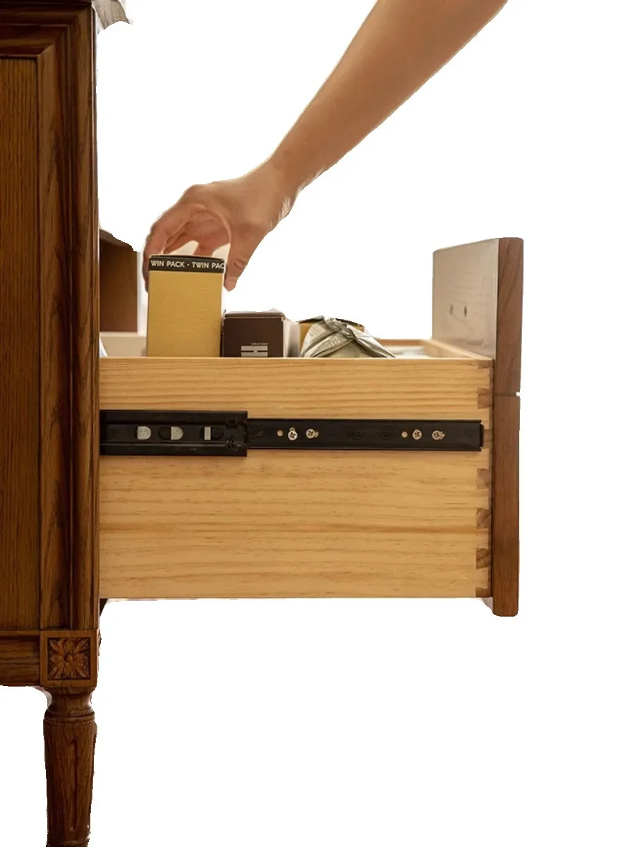 

American retro all-solid wood TV cabinet, European living room medieval floor cabinet for home use, living room locker