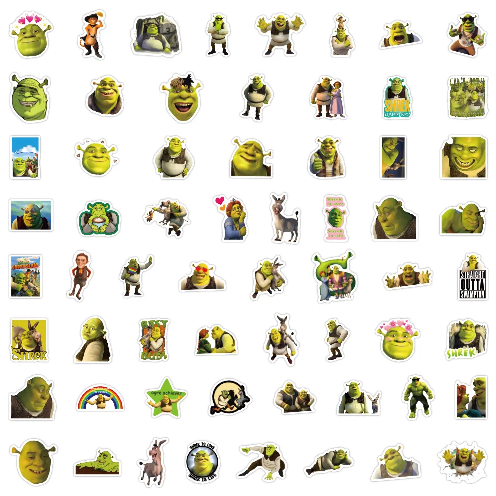 10/30/60/120PCS Disney Cartoon Image Shrek Sticker DIY Phone Laptop Luggage Skateboard Graffiti Decals Fun