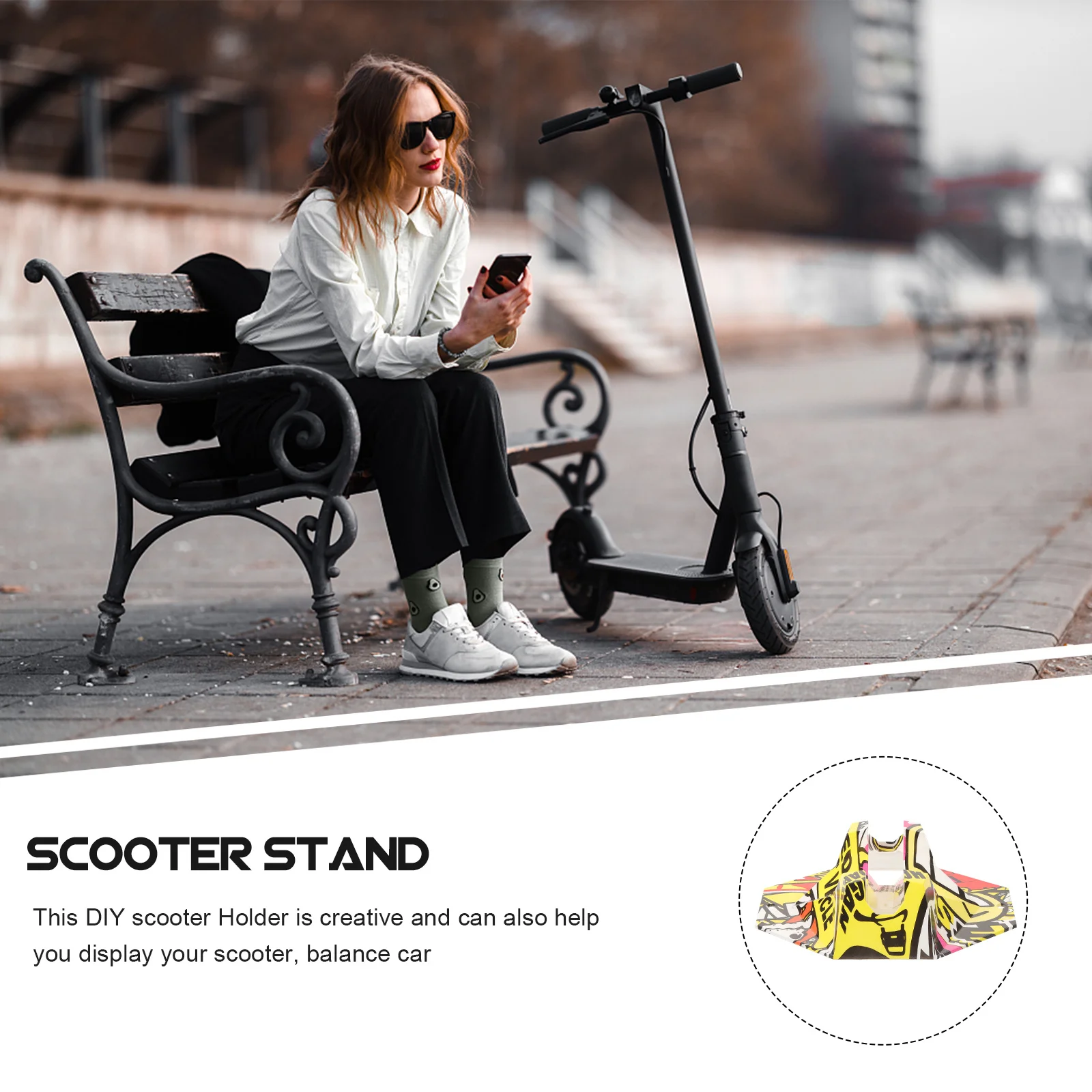 

1Set Scooter Stand Durable PP Portable Scooter Holder Parking Rack Lightweight for Home Garage Parking Stopper