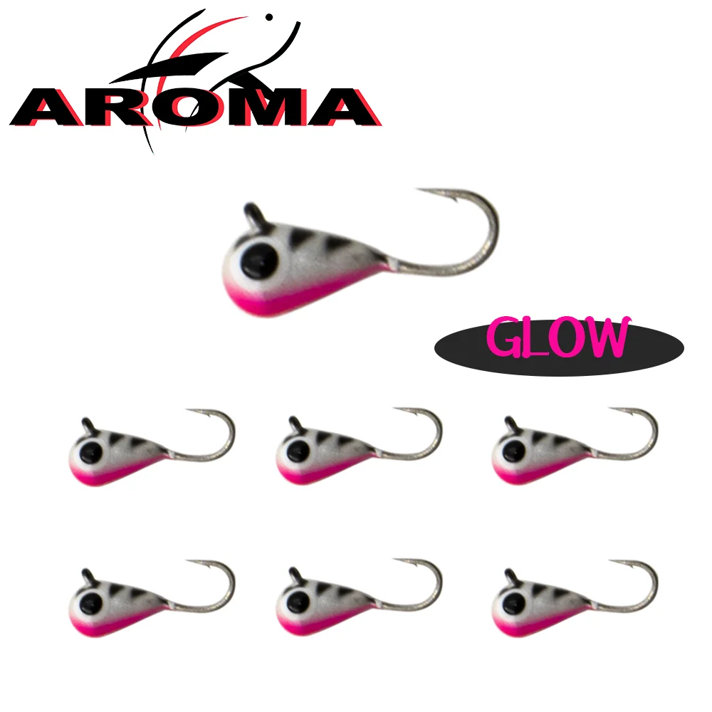 

AROMA fishing 10pcs Tungsten Ice Fishing Jig,2.7mm-5.0mm Tear Drop Hayabusa Hook Winter Pike Carp Panfish Soft Lure Bait Tackel