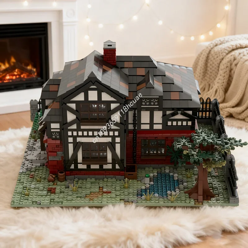 2887피스 MOC 커스텀 중세식 파흐베르크 하우스 조립식 모델 빌딩 블록 DIY 크리스마스 선물 교육용 장난감 브릭 키즈