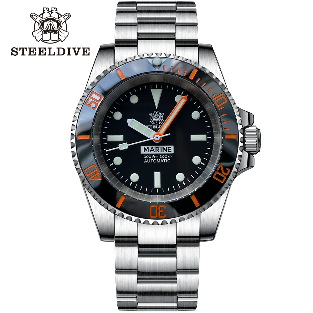 

Мужские механические часы STEELDIVE SD1954C, швейцарские светящиеся водонепроницаемые часы для плавания NH35 на заказ, 30 бар