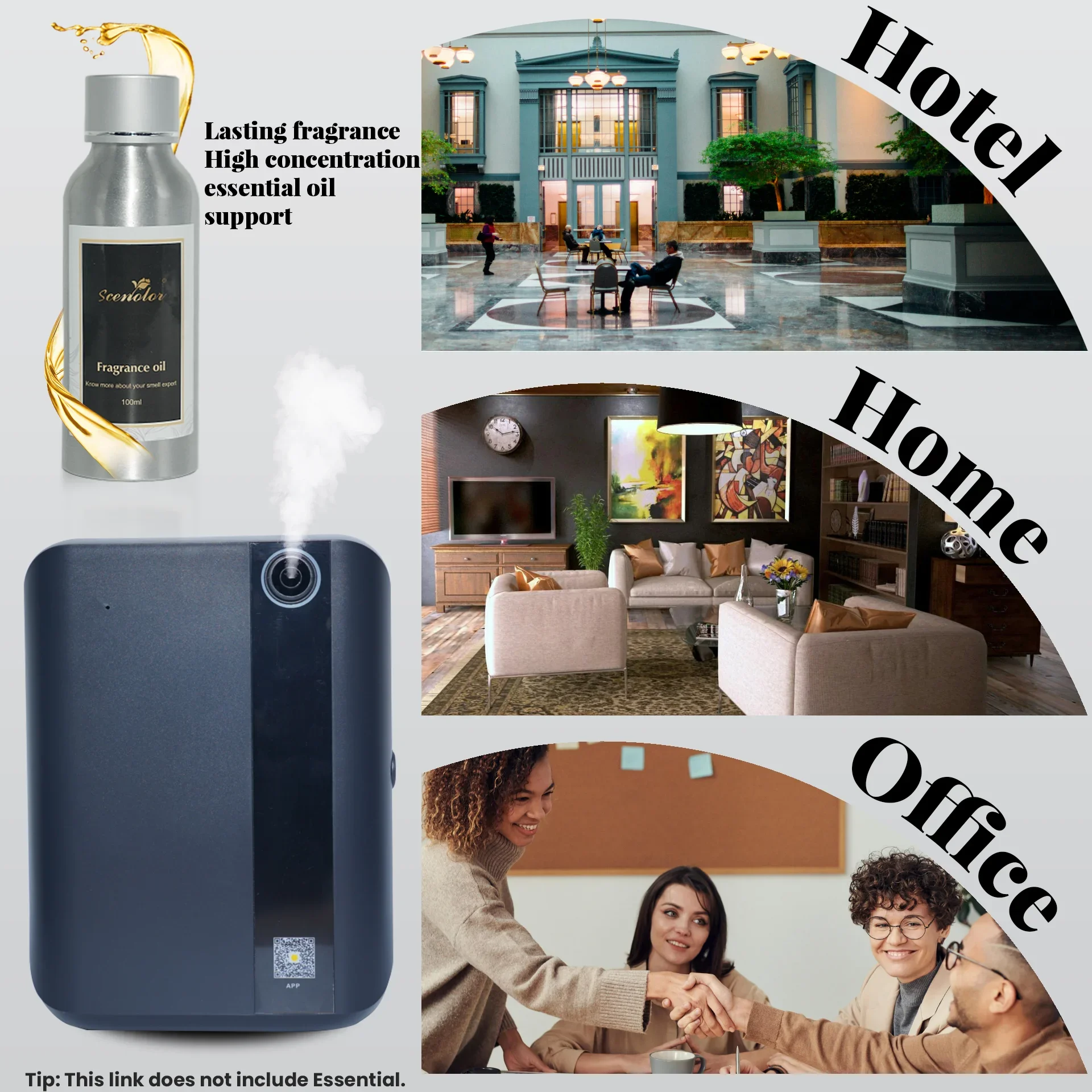 1000m³ Scent Diffuser Machine Wall Mounted Fragrance Diffuser Bluetooth Essential Oils Diffuser Electric Smell for Home Hotel image 5