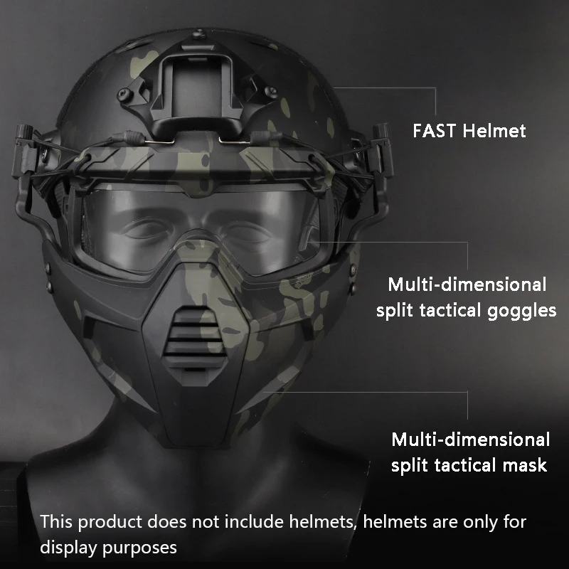 Multi-Dimensional Split Protective Combination Set, Airsoft Paintball Mask, Tactical Glasses,Hunting Shooting BB Gun Accessories