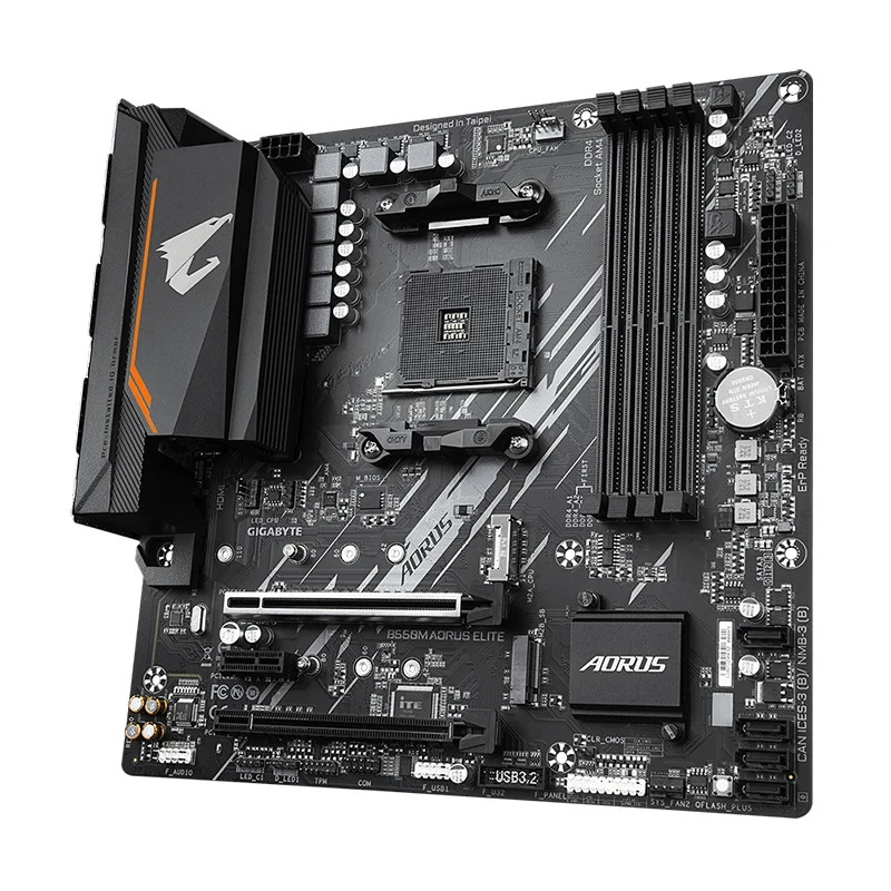 GIGABYTE-Soquete para Placa-Mãe Aorus Elite Desktop CPU, GA B550M, B550, DDR4, 128G, 4000 OC MHz, Suporte M.2, AMD Ryzen R5, R7, R9, Novo