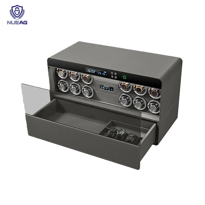 Automatic Opening Watch Winder Safe With Fingerprint Unlock Auto Door System For Luxury Timepieces