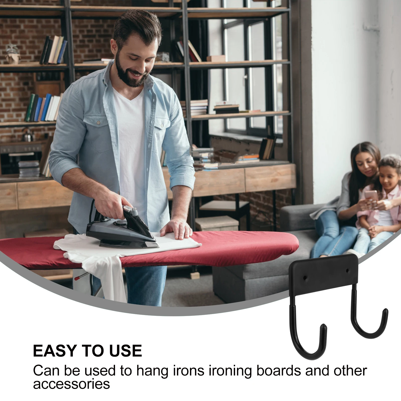 

Heavy Duty Hanger Mounted Storage Rack Organizer For T Y Style Boards Hooks Holders Wall Ironing Board Rack Space Saving Ironing