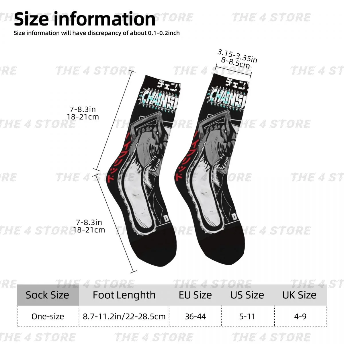 High elasticity polyester fiber 3D printing cosy Unisex Cycling Anime Chainsaw Man Acid Interesting Four Seasons Socks