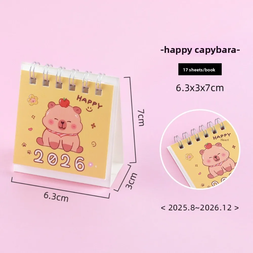 بسيطة صغيرة 2026 أجندة مكتبية /رزنامة مكتبية الكرتون سطح المكتب الديكور تقويم صغير الدائمة الوجه الجدول الزمني مخطط الهدايا