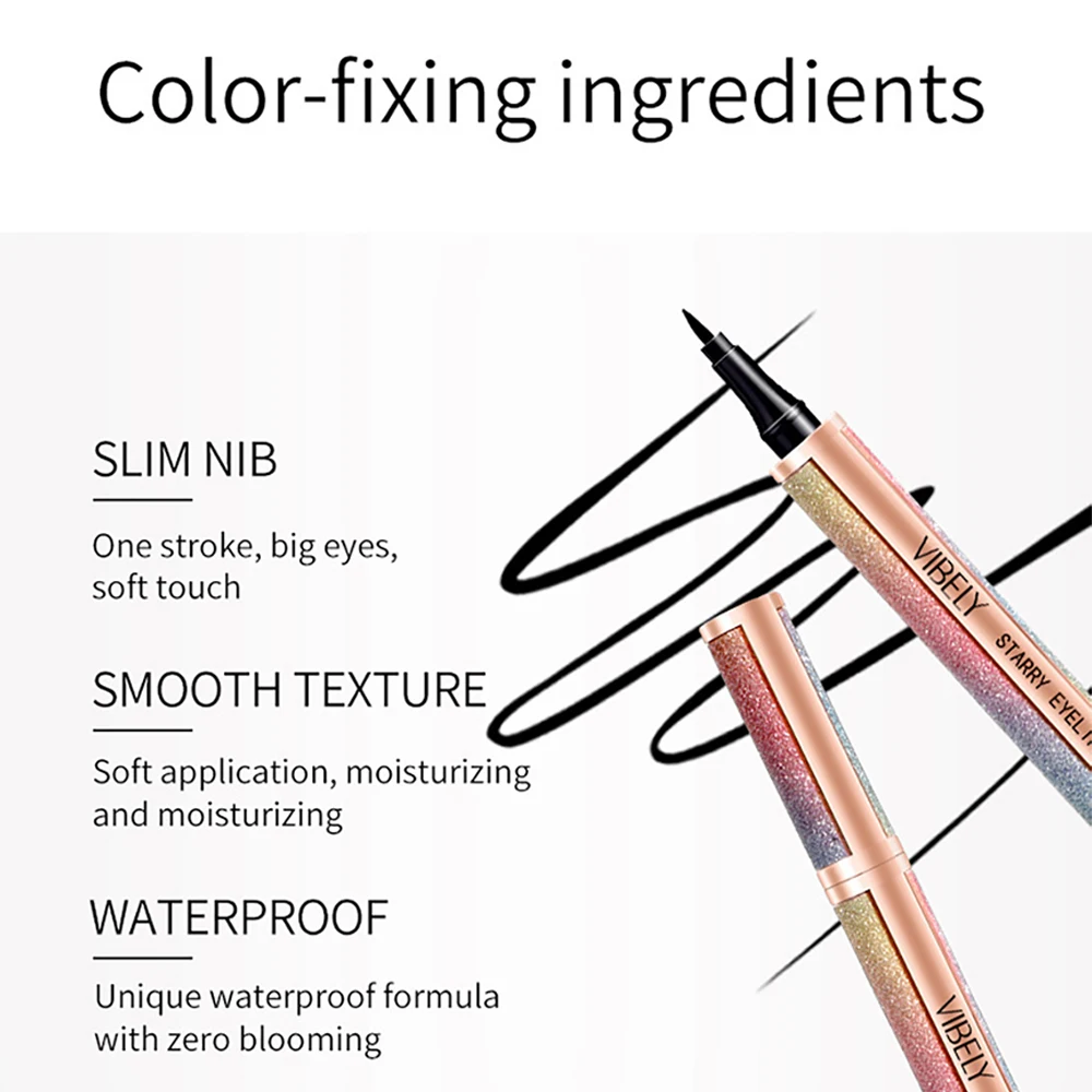 Star Shine Liquid Eyeliner Long-lasting waterproof, sweat resistant and non-smudgy Fake Plain easy to draw black Eyeliner