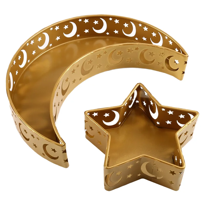 

BAAG-Ид Мубарак подносы для еды Железная луна Звезда Ислам мусульманский поднос для сервировки еды Ислам мусульманский поднос для сервировки еды