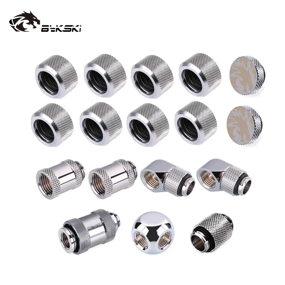 Bykski Fitting Kit OD12mm/14mm/16mm Hard Tube Rigid Tubing Join Combo /Hand Compression Connector Fitting /6 Colors