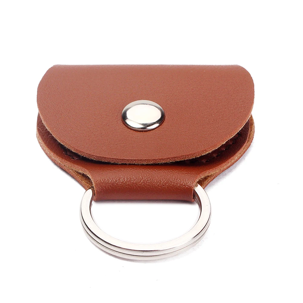 

Guitar Shaped Pick Holder Bag Picks Plectrum Case Accessories Holders Light Brown