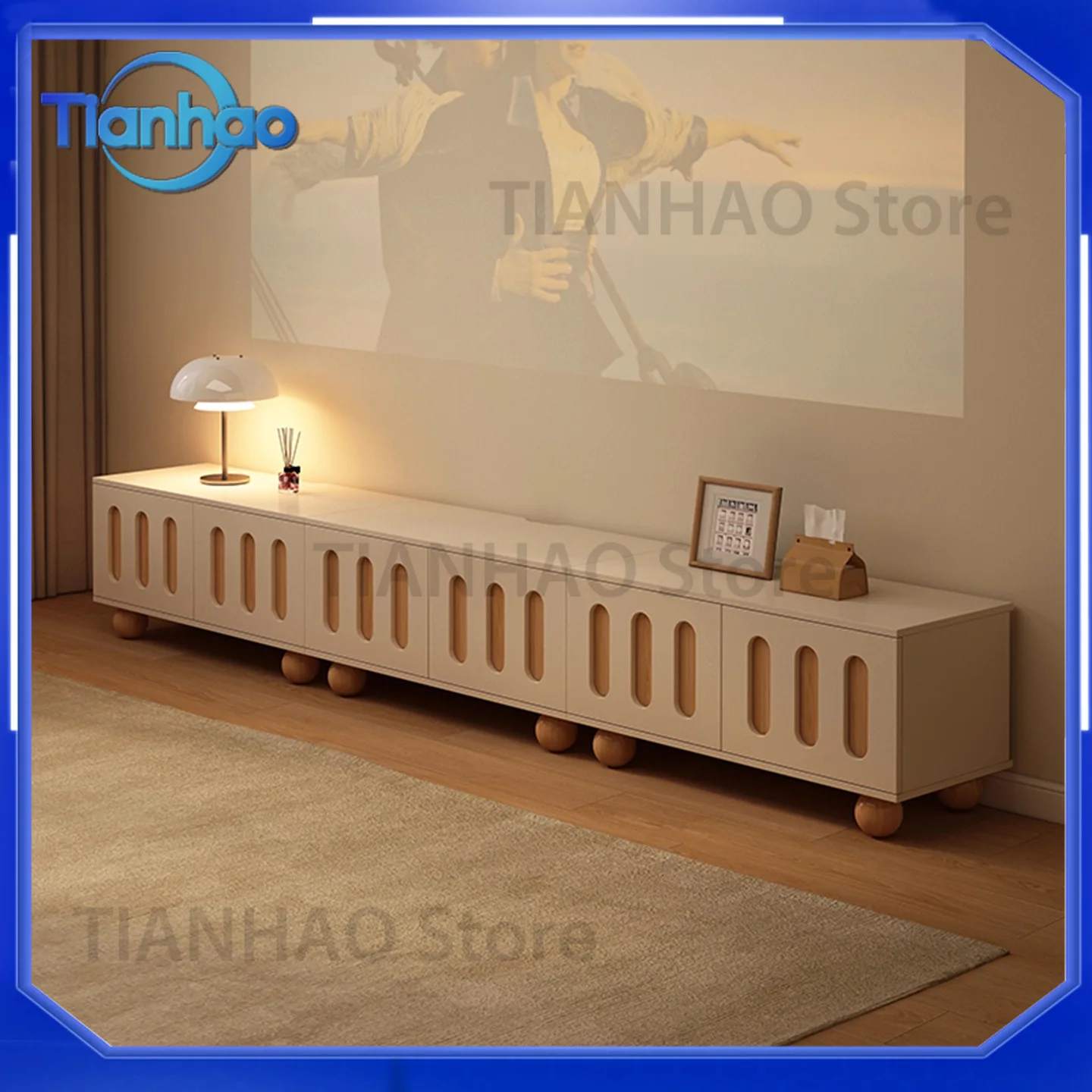 TV Stand for Small Spaces Cream Style Living Room Storage Cabinet with TV Mount and Organizer Shelves Modern 2025 Floor