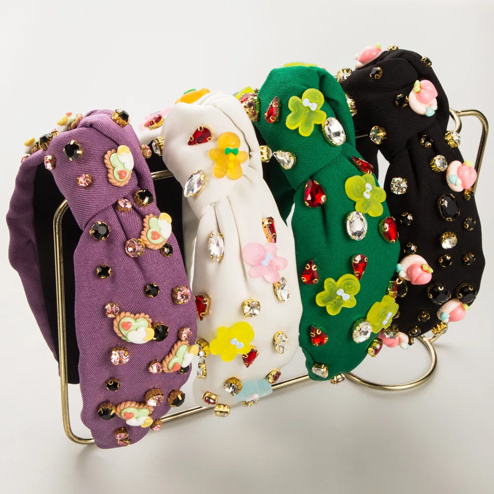 Hot-selling new gingerbread man decorative headband high cranial top diamond-encrusted love high-end party hair accessories