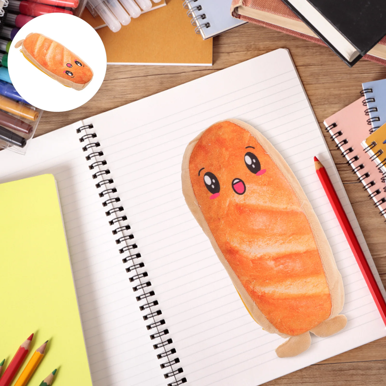 

Bread Shape Pencil Case Large Capacity Pen Bag For High School Students Multifunctional Stationery Organizer Travel