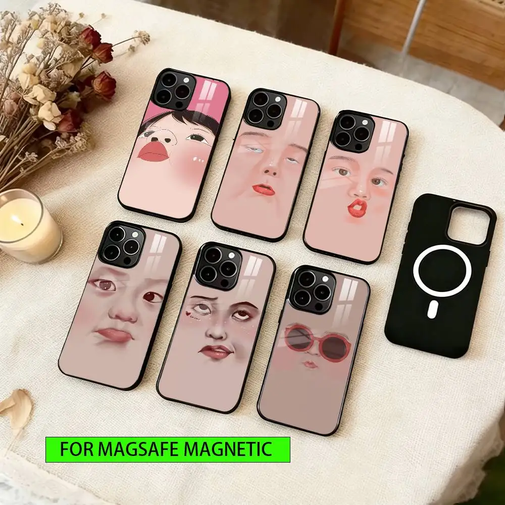 

Abstract facial expression Phone Case For iPhone17,16,15,14,13,12,11 Plus,Pro Magnetic For Magsafe Wireless Charging