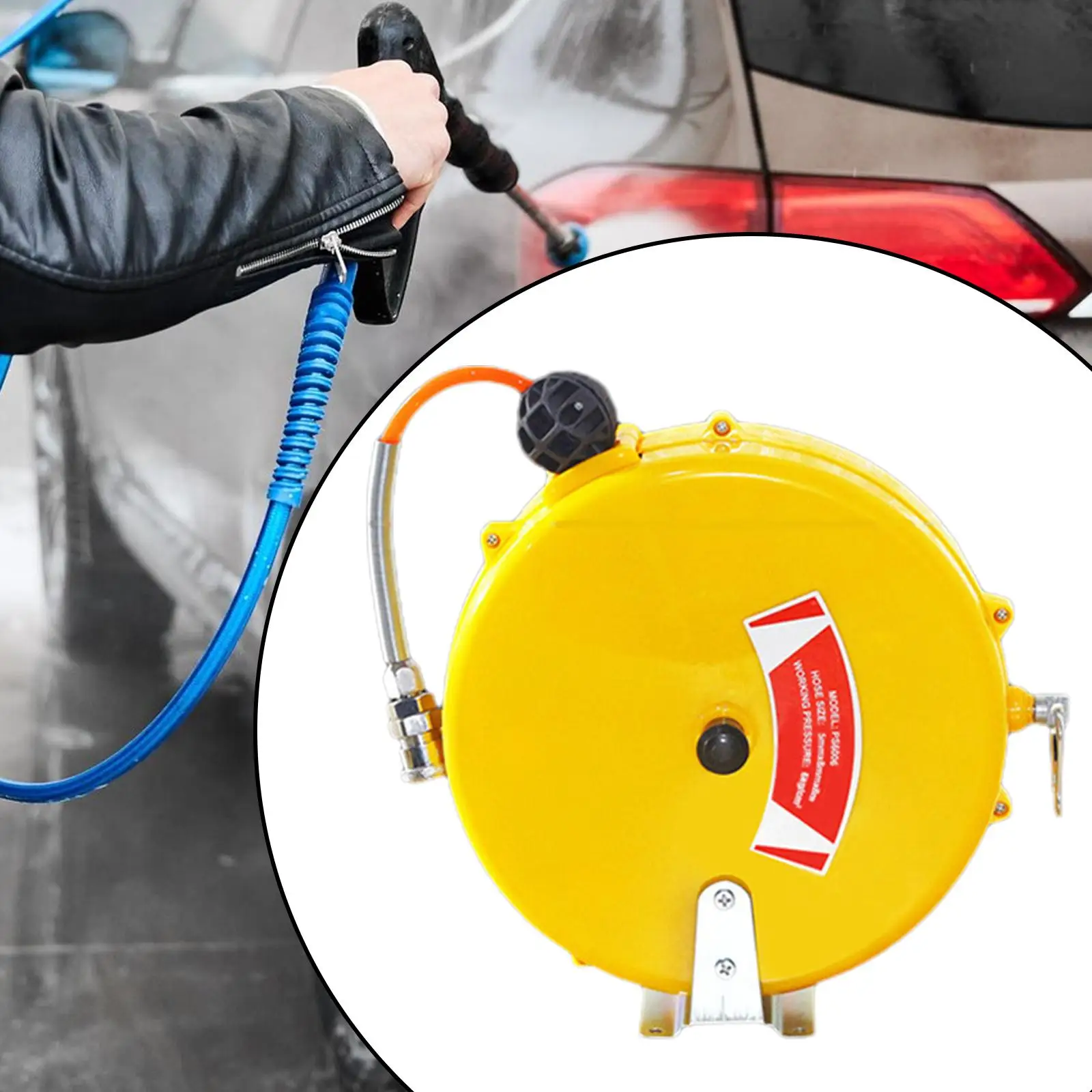 

Retractable Air Hose Reel with 26 ft Air Hose Easy Installation for Workshop