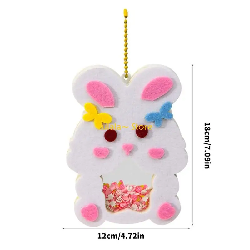 Y4QA Niet-geweven stof Dierenhanger Knutselsets Maken Set voor peuter Vroeg educatief speelgoed Handgemaakte hangende decoratie