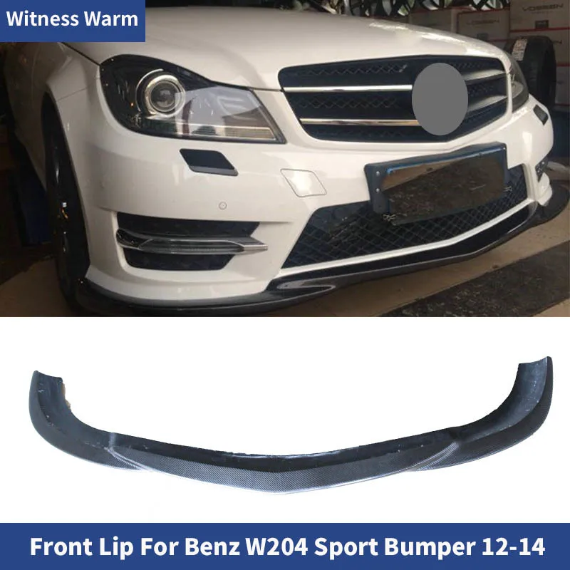 Carbon Fiber/frp Front Bumper Lip Splitter for Mercedes Benz W204 Sport Bumper Front Shovel Amg Style C260 C180 2012 2013 2014