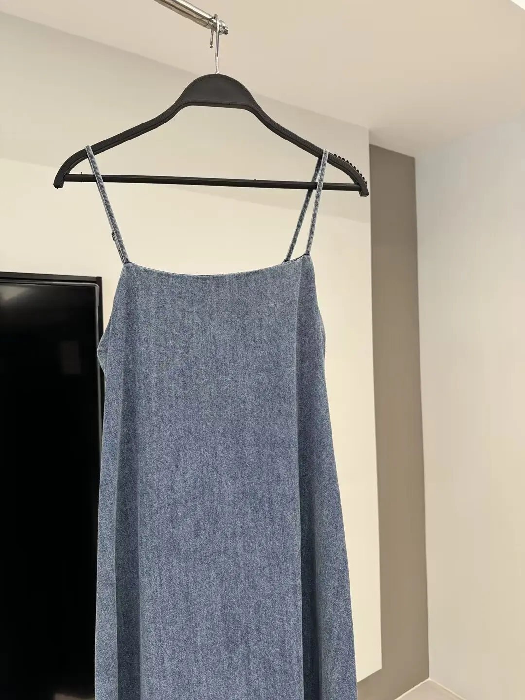 Vestido Midi de mezclilla para mujer, prenda informal con tirantes finos, Espalda descubierta, estilo Retro, a la moda, 2024