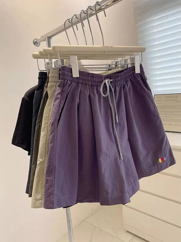 

plus Size 300 Pounds Quick Dry Casual Sports Shorts Women Summer High Waist Design Loose Slimming Wide Leg Hot Pants
