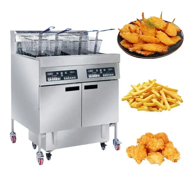 

Industry Equip Gas Deep Fryer Electronic Open Double Freidora De Papas a Gas Chicken Pressure Fryer