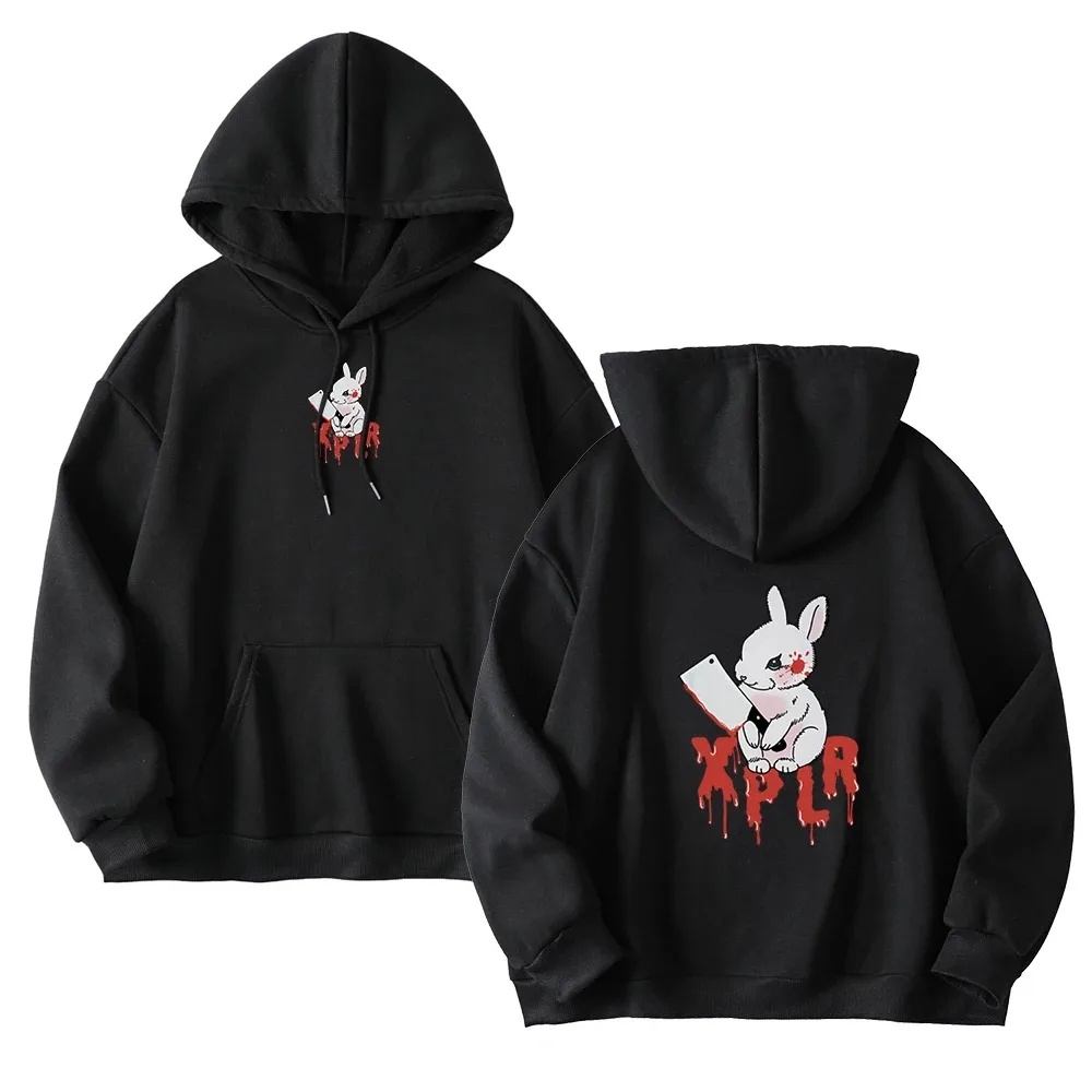 XPLR Rabbit Sam Colby Merch Hoodies Hooded Streetwear Bunny Cotton Sweatshirt Trend Hoodies Winter Clothes Pullover Y2k Tops