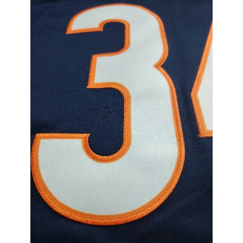 تي شيرت كلاسيكي لكرة القدم الأمريكية للرجال برقبة على شكل حرف V تي شيرت صيفي للتدريب الرياضي للرجبي بأكمام قصيرة قميص شيكاغو الدببة # 34