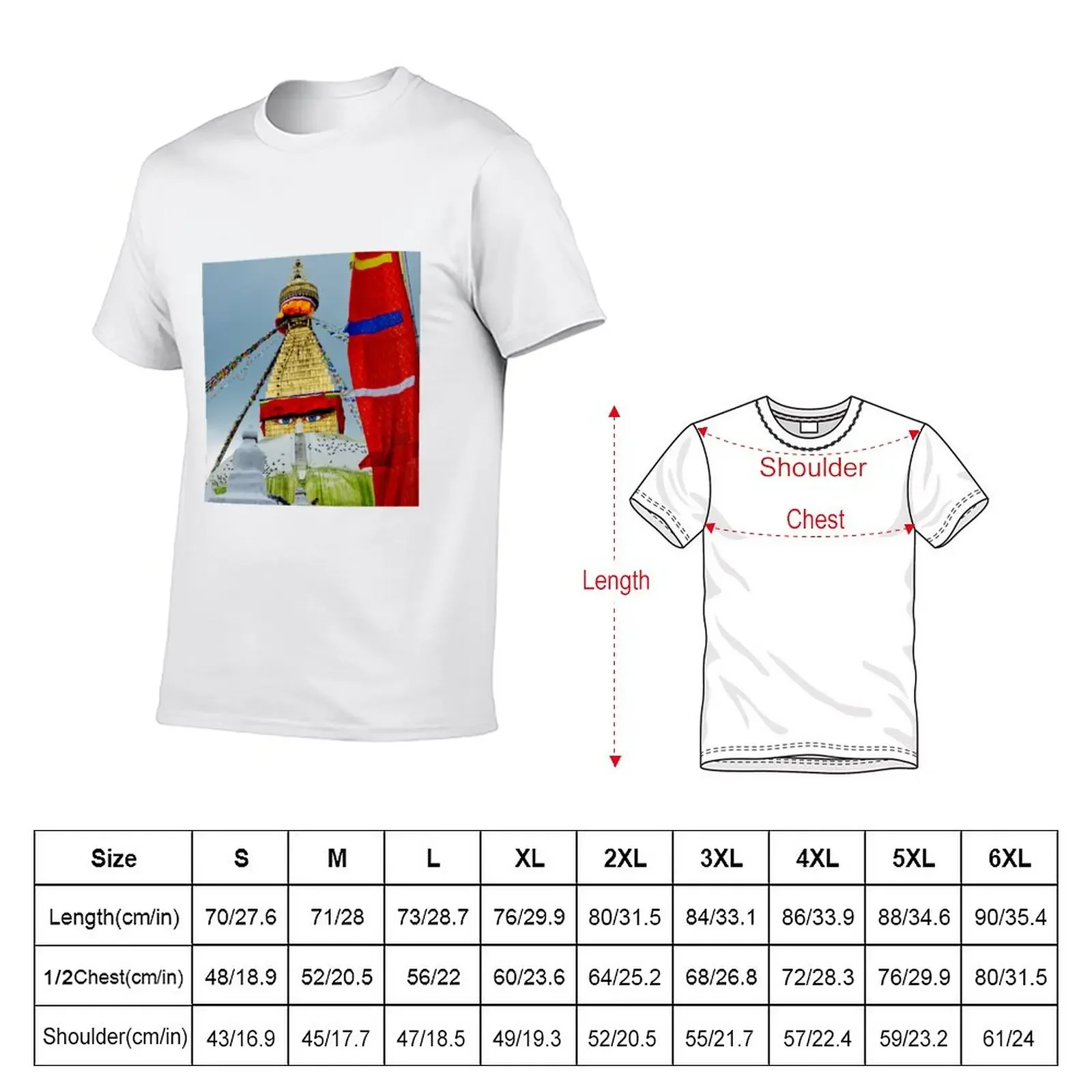 New Bodhnath Stupa in Nepal T-Shirt custom t shirt T-shirt short Aesthetic clothing heavyweight t shirts for men