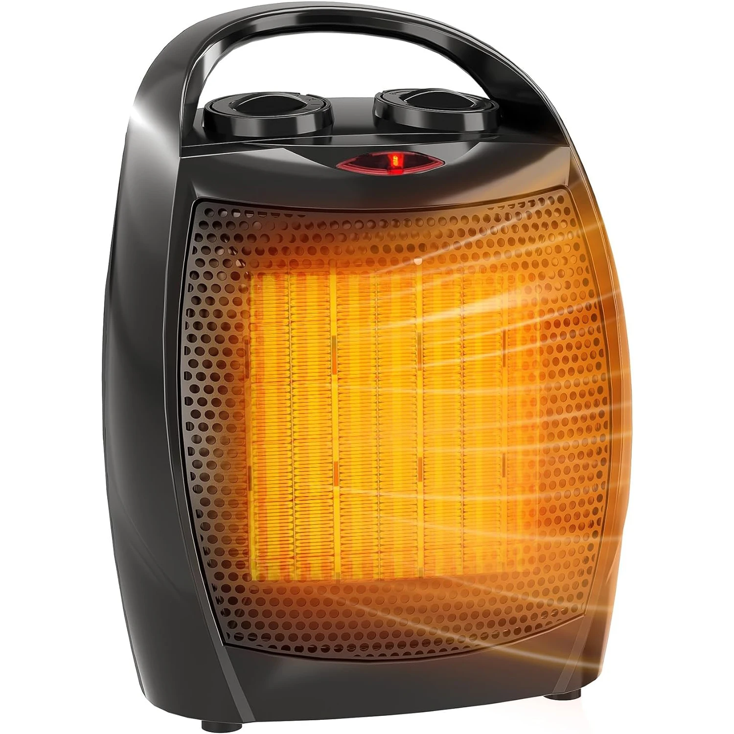 

Small Space Heater with Thermostat, 1500w/750w Fast Heating Ceramic Desk Heater & Fan, Safe and Quiet 45 DB for Room Office Desk Indoor Use
