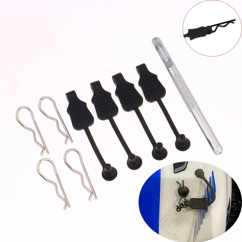 

1Set Silica Gel Body Clips Retainer For 1/10 1/8 1/12 1/16 Scale RC Model Car Upgrade Parts R Pin