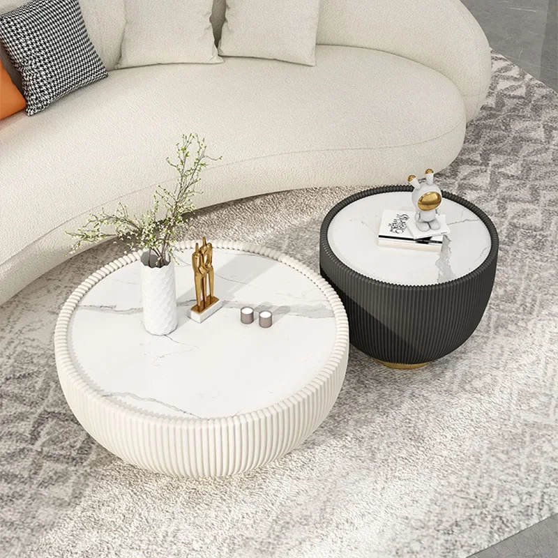 Nordic Living Room Coffee Table Luxury Modern Premium White Coffee Tables Round Minimalist Table Basse De Salon Home Furniture